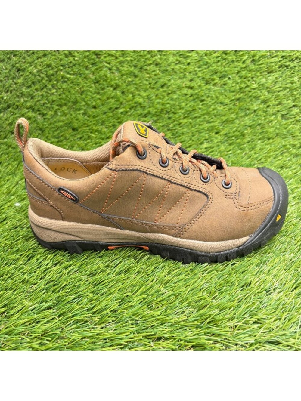 Keen Mesa ESD Womens Size 7.5 Brown Black Leather Steel Toe Safety Work Shoes
